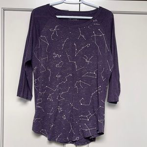 CONSTELLATION 3/4 SLEEVE SHIRT tentree glow in the dark women’s XL EUC